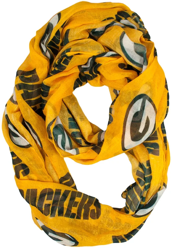 trendy puffer coatGreen Bay Packers Yellow/Gold Infinity Sheer Scarf