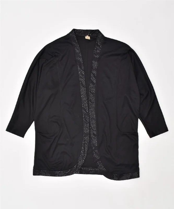 Price Cut athletic hoodieVINTAGE Womens Open Cardigan Sweater IT 42 Medium Black Polyester