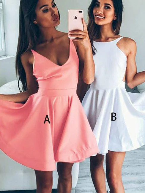 New Deals Homecoming Dress Scoop V-neck Sleeveless Short Prom Dress Party Dress JKS008