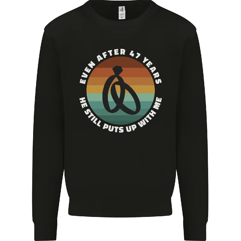 Discount Deals luxury fitness sweatshirt47 Year Wedding Anniversary 47th Marriage Mens Sweatshirt Jumper