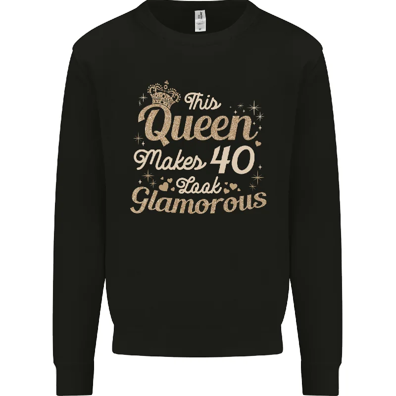 Must-Have Deals luxury fitness sweatshirt40th Birthday Queen Forty Years Old 40 Mens Sweatshirt Jumper