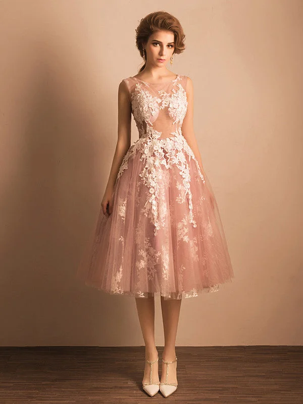 Deal Zone Homecoming Dress Sexy Pink Appliques Short Prom Dress Party Dress JK229
