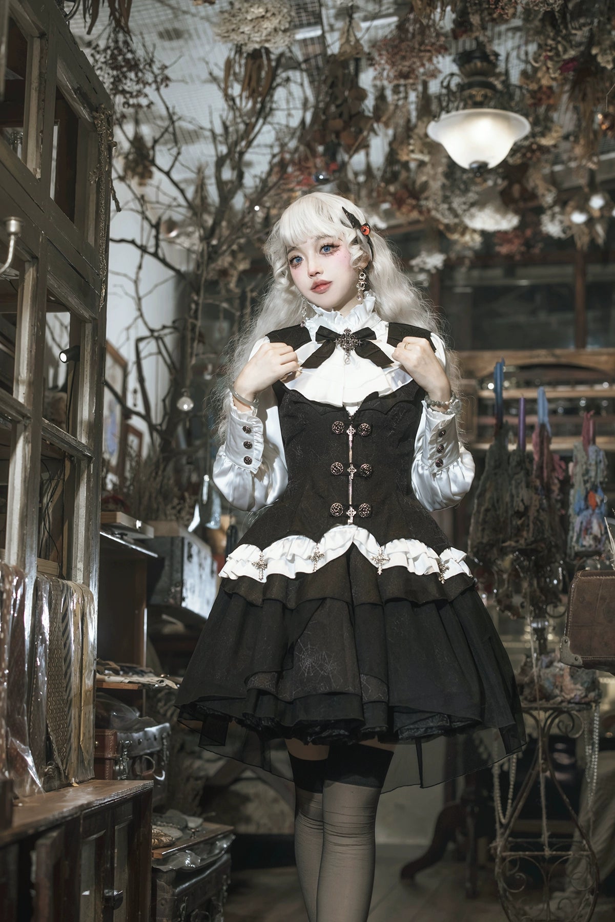Special Discount chic dressLetters from Unknown Star~Bloodline Duke~Gothic Lolita SK Suit Spider Web Vest and Blouse