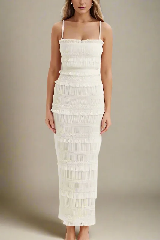 New Markdowns fitted cocktail dressElyssa Bodycon Wrap Maxi Dress - Ivory