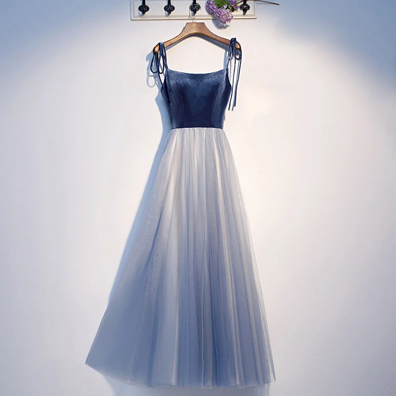 Price Rollback relaxed fit dressBlue velvet tulle short homecoming dress s99