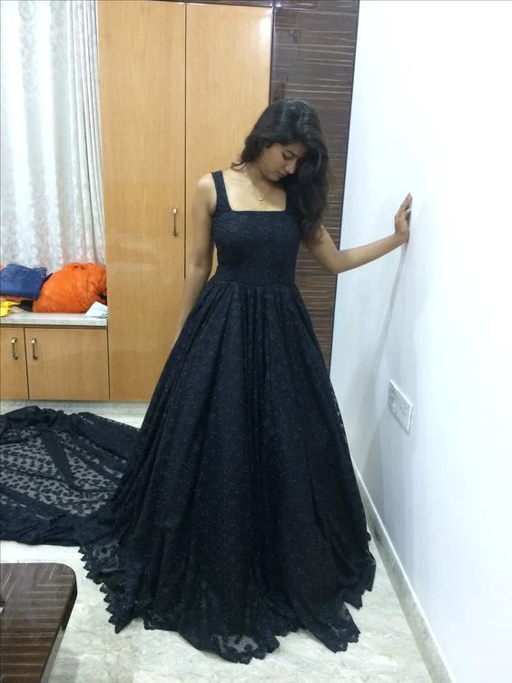 Big Savings chic dressBlack Prom Dress Sexy Evening Square Neck Sleeveless Gown Y954