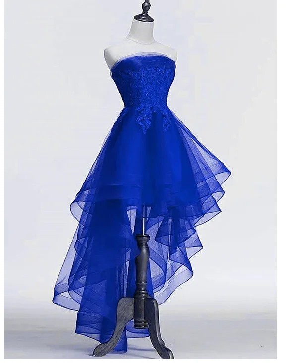 Must-Have Deals elegant shift dressRoyal Blue Tulle with Lace Applique High Low Party Dress, Blue Homecoming Dress Y671 Must-Have Deals elegant shift dressRoyal Blue Tulle with Lace Applique High Low Party Dress, Blue Homecoming Dress Y671