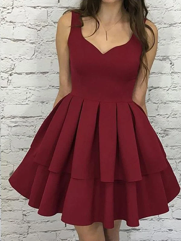 Price Break Burgundy Homecoming Dresses Simple Aline Cheap Short Prom Dress Party Dress JK636