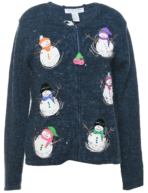 urban casual coatSnowman Christmas Cardigan - M