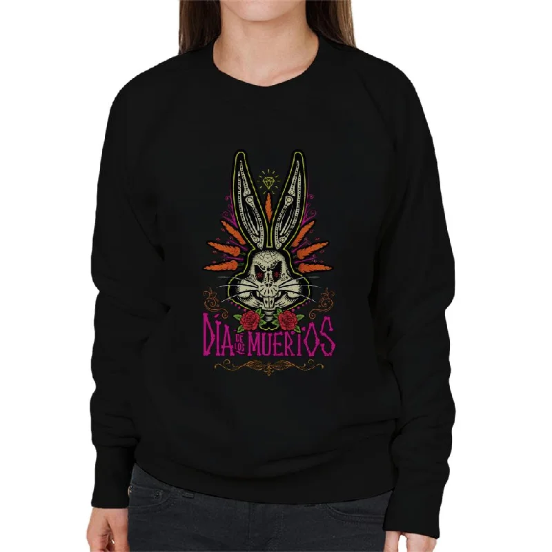 Exclusive Offers cool activewear hoodieLooney Tunes Halloween Bugs Bunny Dia De Los Muertos Women's Sweatshirt