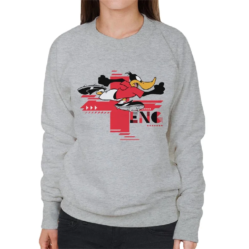 Crazy Deals sporty casual hoodieLooney Tunes Football Daffy Duck For England Women's Sweatshirt