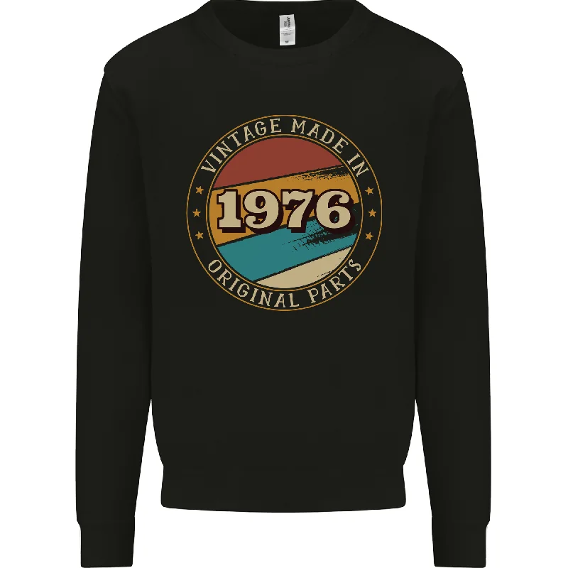 Buy More, Save More high-performance athletic hoodie48th Birthday  Vintage Made In 1976 Mens Sweatshirt Jumper