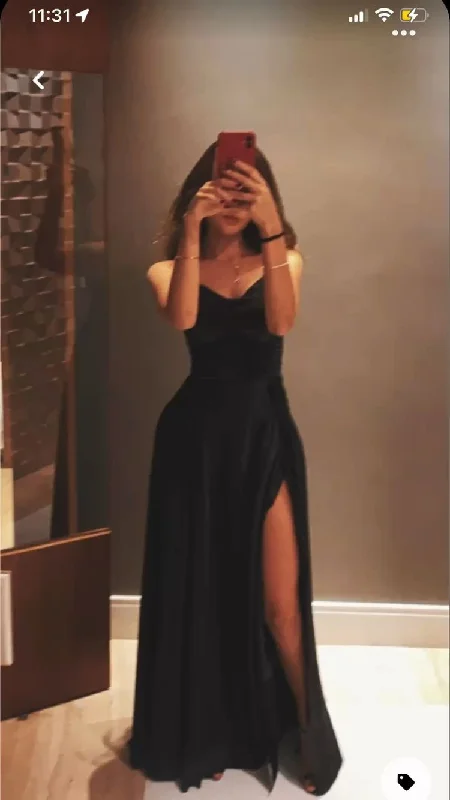 Midnight Madness comfy dressBlack A-line Sleeveless Long Prom Dress Side Slit Graduation Dress Y405 Midnight Madness comfy dressBlack A-line Sleeveless Long Prom Dress Side Slit Graduation Dress Y405