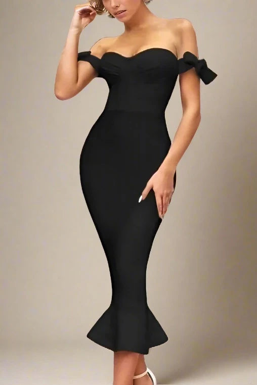 Hurry In stylish dressHunter Bandage Midi Dress - Classic Black