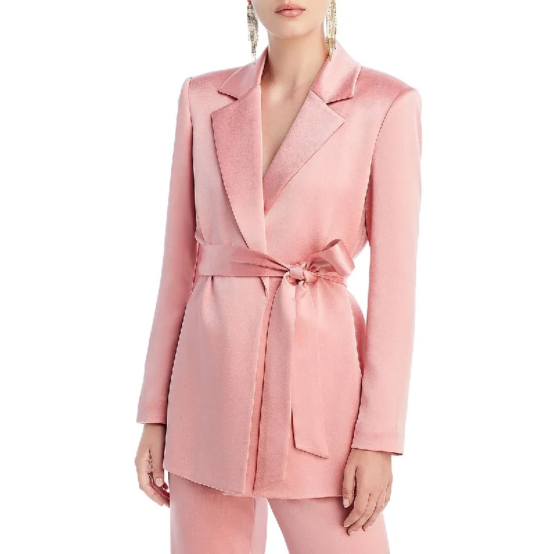 cozy coatKarley Womens Satin Wrap Open-Front Blazer