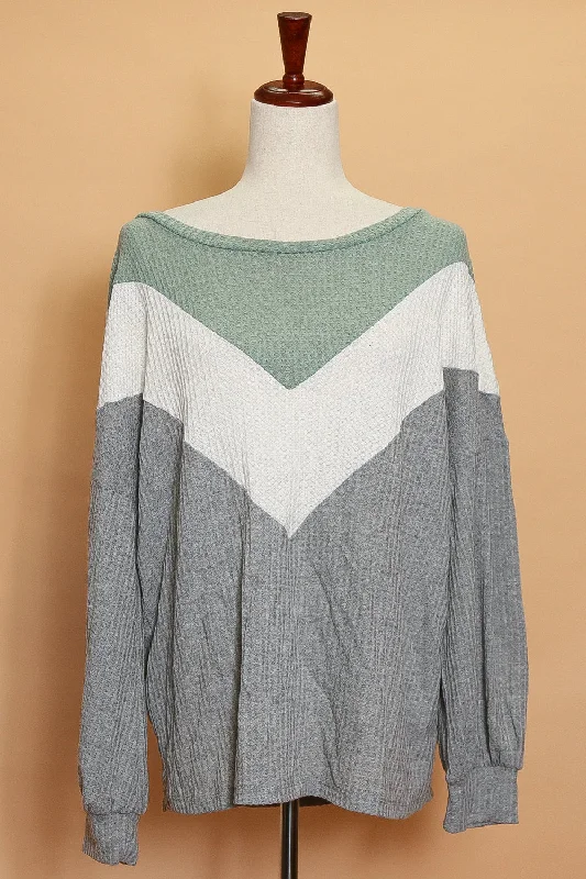 Crazy Savings soft coatColor Block Waffle Fabric Sweater (5pc)