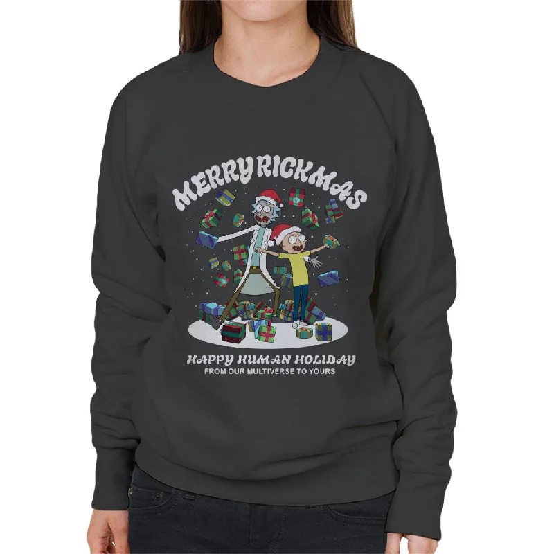 Stock Up and Save retro sports hoodieRick and Morty Merry Rickmas Christmas Women's Sweatshirt