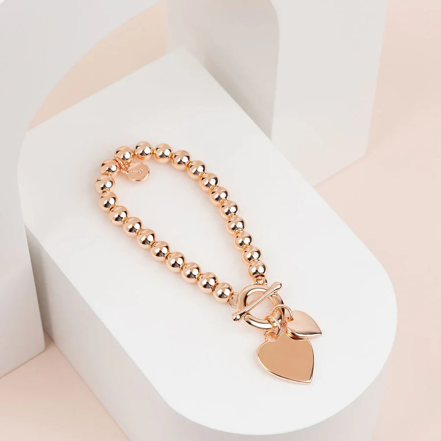 Bargain Prices printed dressRose Gold 2 Heart Bracelet