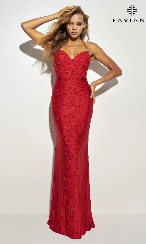 Final Markdown long-sleeve floral dressLong Formal Dress 11021 by Faviana