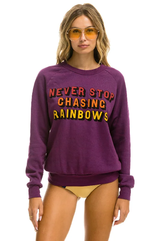 urban activewear hoodieNEVER STOP CHASING RAINBOWS CREW SWEATSHIRT - PURPLE