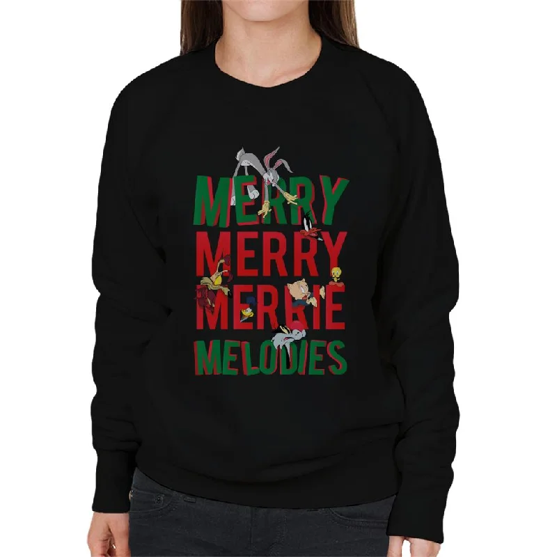 Super Sale modern sports hoodieLooney Tunes Christmas Bugs Bunny Merry Melodies Women's Sweatshirt