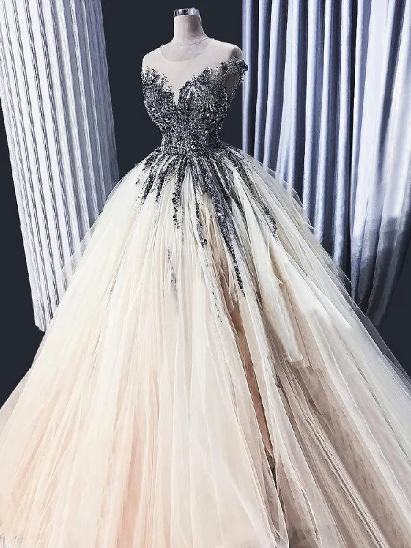 Can't Miss Ball Gown Prom Dresses Beading Rhinestone Long Sparkly Luxury Prom Dress JKL1422