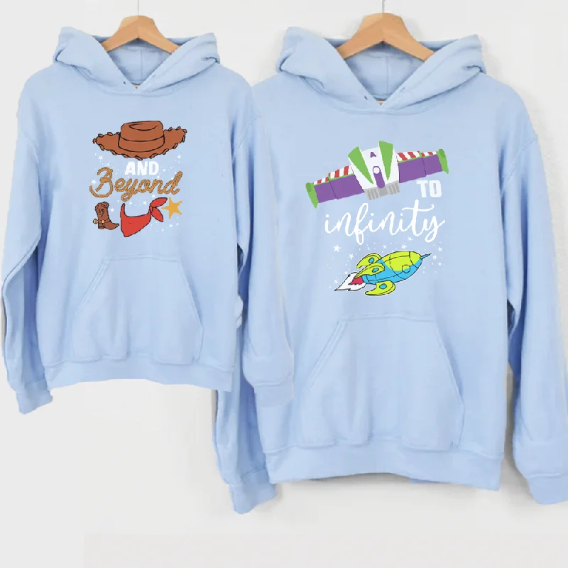 loose fit sports sweatshirtTo Infinity & Beyond Matching Baby Blue Hoodie