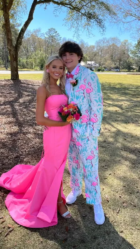 Daily Deals fitted cocktail dressPink Strapless Mermaid Long Prom Dress With Split Y36 Daily Deals fitted cocktail dressPink Strapless Mermaid Long Prom Dress With Split Y36