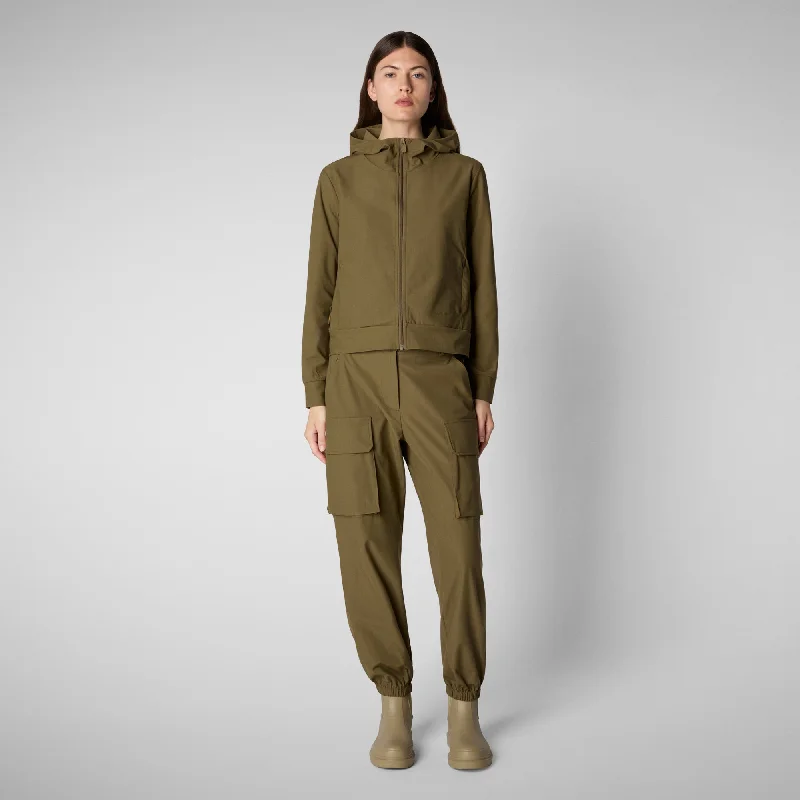 Super Savings breathable gym hoodieWomen's hooded sweatshirt Pear in husk green