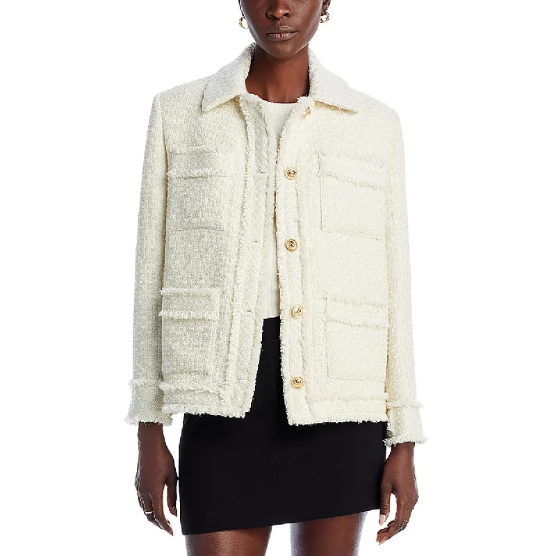 Special Promotion cozy fleece coatWomens Tweed Collar Shirt Jacket