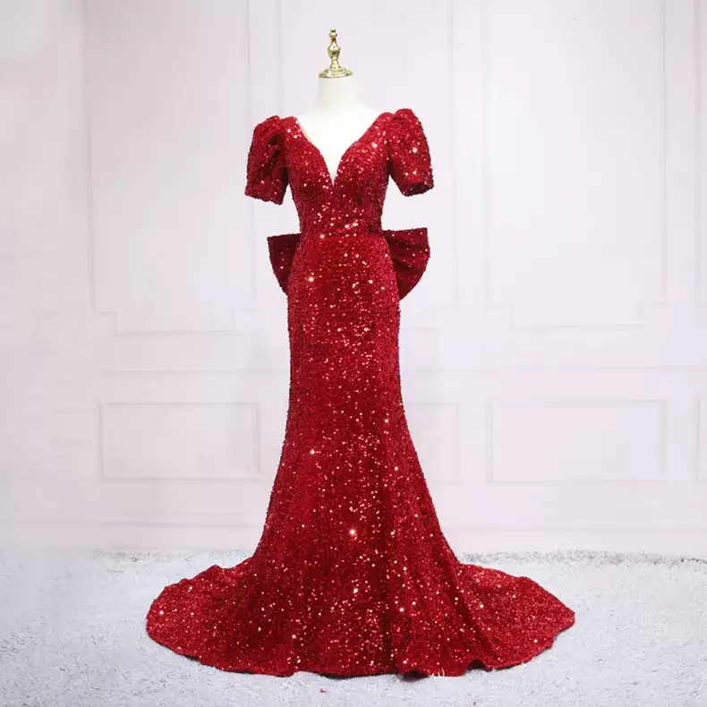Lowest Price formal dressMemaid Sequins Long Prom Dress Charming Prom Dress s08