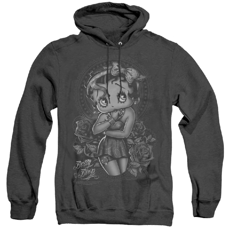 comfortable hoodieBetty Boop Fashion Roses - Heather Pullover Hoodie