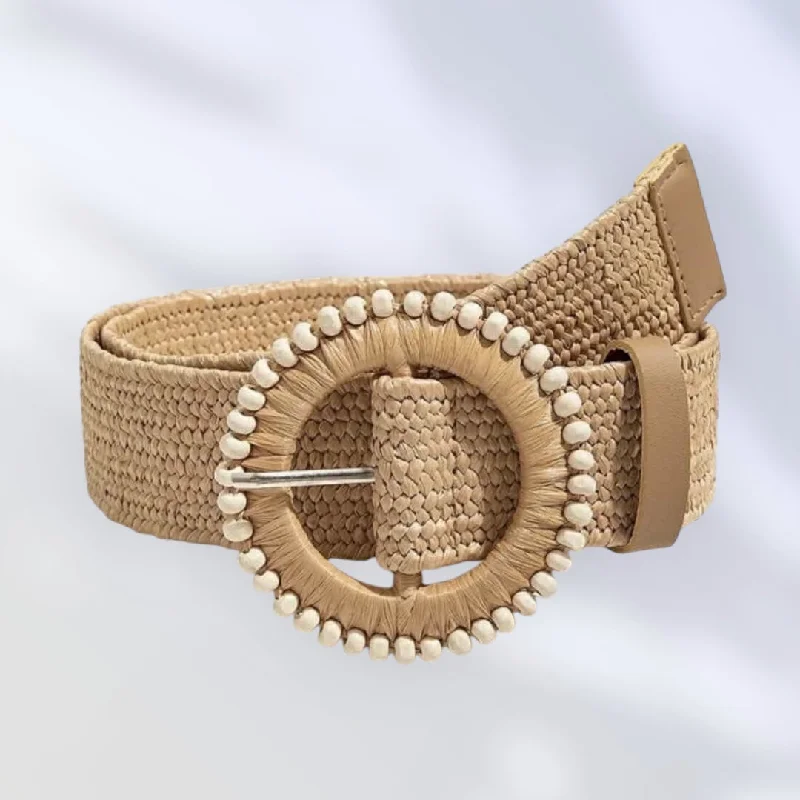 Price Cut off-the-shoulder dressSarrah Belt - Natural