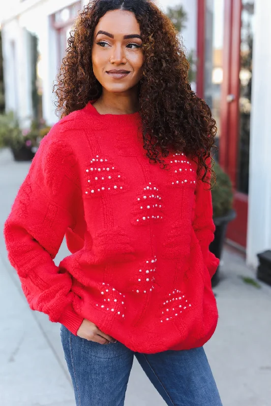 street style coatPlus Red Peal Christmas Tree Holiday Sweater