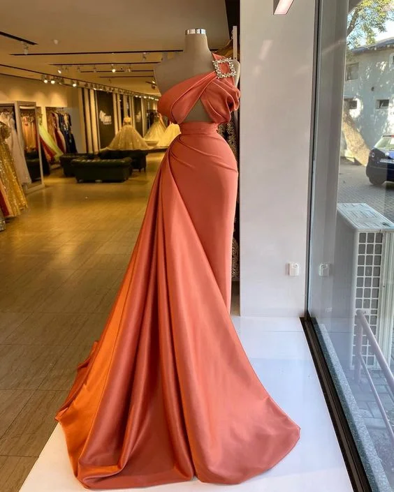 Special Offer sleek midi dressSatin prom dresses one shoulder prom dresses, orange prom gown Y197 Special Offer sleek midi dressSatin prom dresses one shoulder prom dresses, orange prom gown Y197