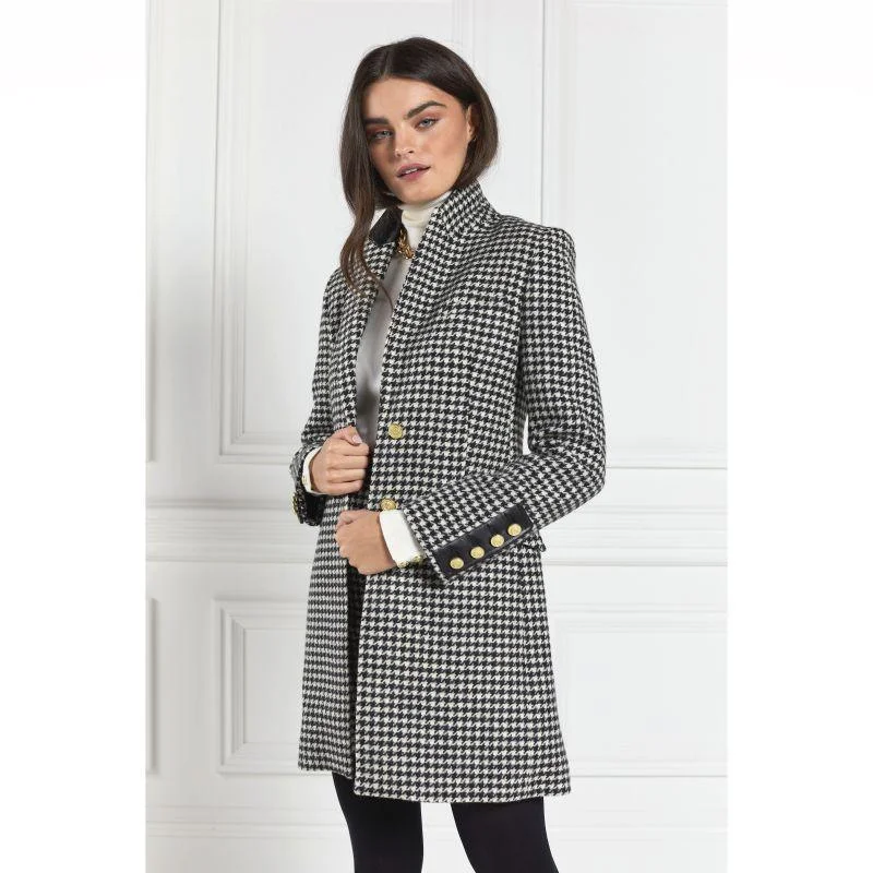 fashion-forward coatHolland Cooper Kempton Ladies Tweed Coat - Houndstooth