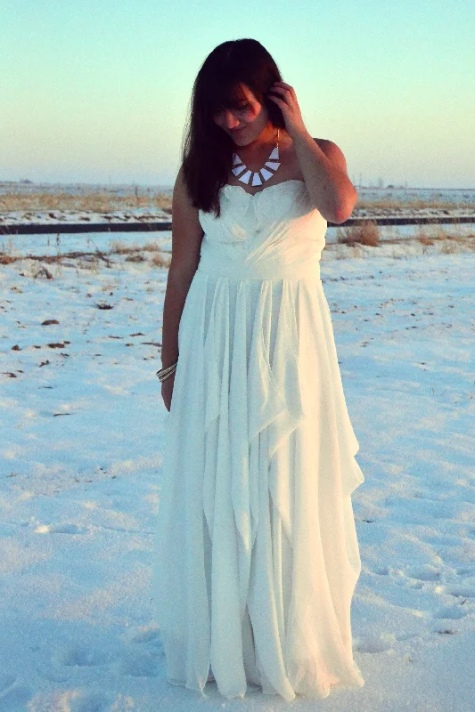 Massive Deals A-line Sweetheart Floor Length Chiffon Hem Special Wedding Dress