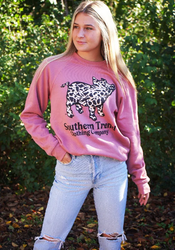 Reduced Prices versatile gym hoodieAnimal Print Pig Sweatshirt