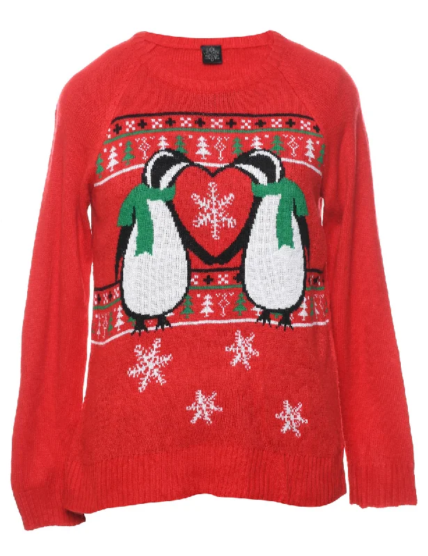 high-fashion coatRed Christmas Jumper - M