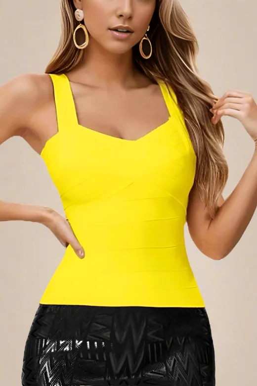 Today's Special ashionable dressJay Bandage Top - Sun Yellow