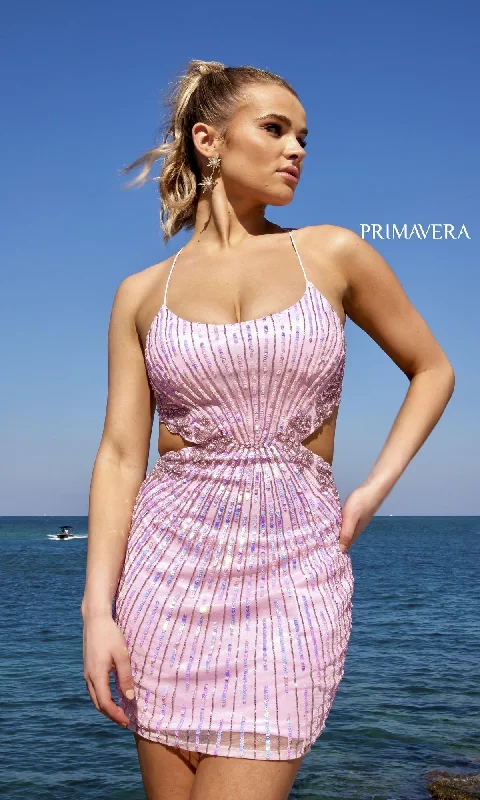 Loyalty Reward silk dressShort Homecoming Dress by Primavera 4025