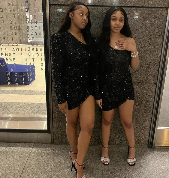 Special Promotion pleated maxi dress18th Birthday Outfit Dress For Black Girls,Short Homecoming Dress,One Sleeve Black Sequins Party Dress Y1399