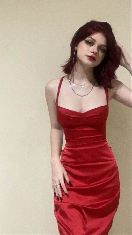 Massive Deals t-shirt dressRed Sleeveless Satin Long Prom Dress Elegant Formal Gown Y694 Massive Deals t-shirt dressRed Sleeveless Satin Long Prom Dress Elegant Formal Gown Y694