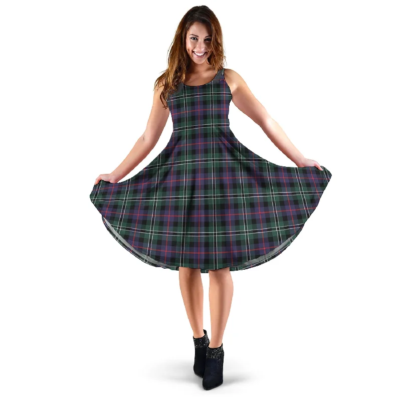 Value Deals Rose Hunting Modern Tartan Sleeveless Midi Womens Dress