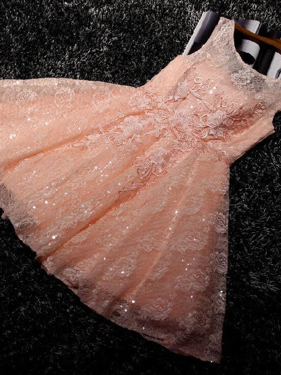Savings Event Homecoming Dress Orange Lace Lace-up Short Prom Dress Party Dress JK226