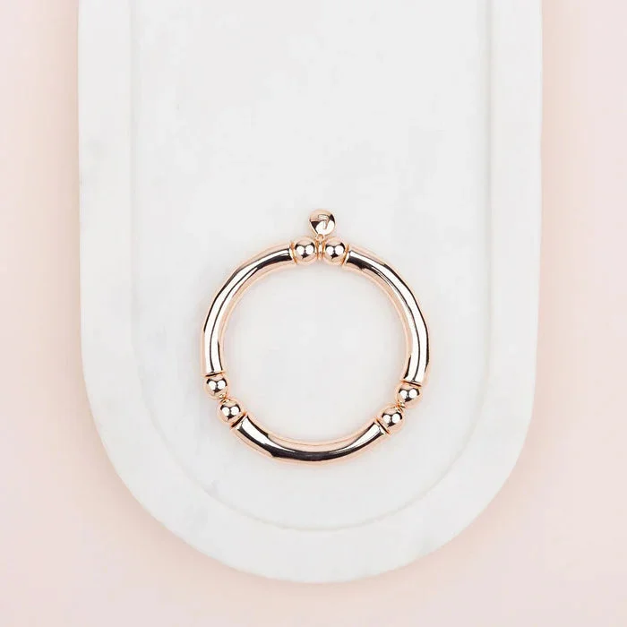 Price Blitz textured dressRose Gold Stretch Bangle with Ball Beads