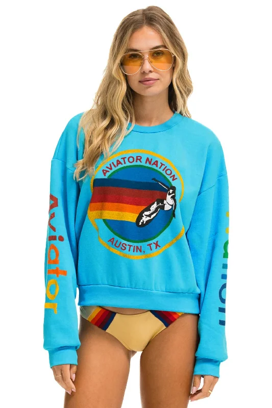 classic gym sweatshirtAVIATOR NATION AUSTIN RELAXED CREW SWEATSHIRT - NEON BLUE