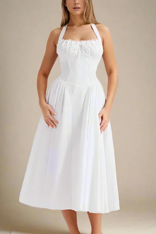 Deal of the Day trendy bodycon dressLynsie Bodycon Midi Dress - Pearl White