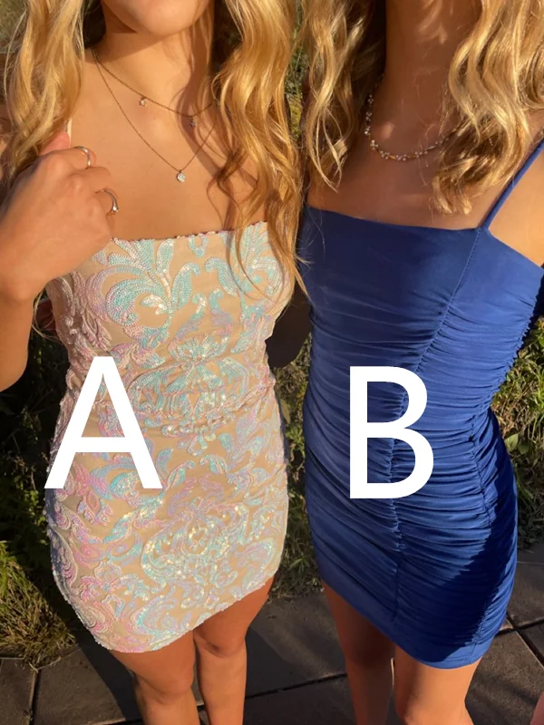 modern dressLovely Spaghetti Straps Homecoming Dress,Blue Bodycon Dress Y2102