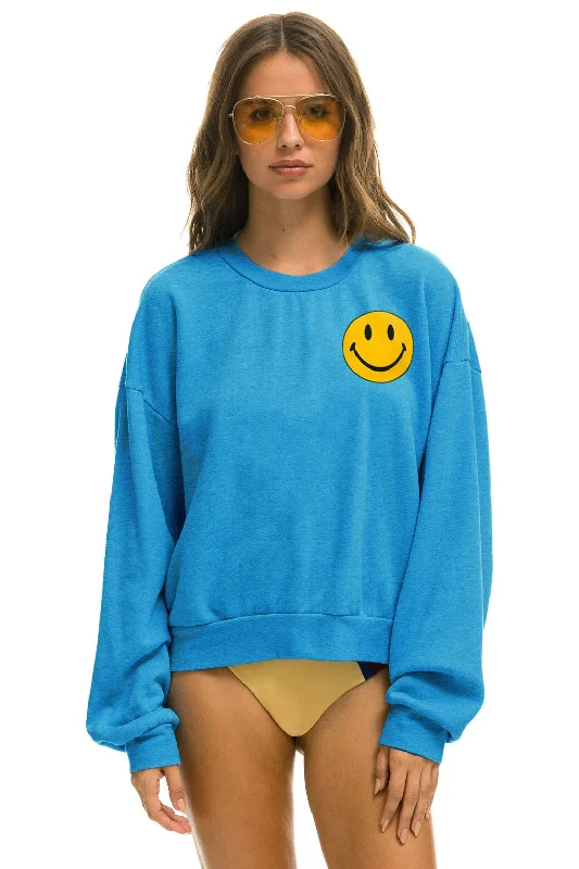 fitted workout hoodieSMILEY 2 RELAXED SWEATSHIRT - OCEAN